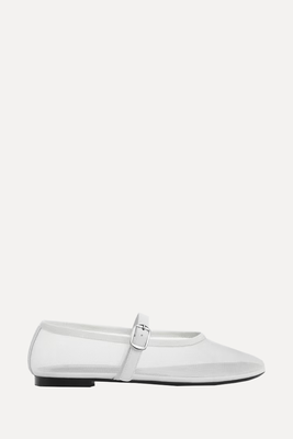 Mesh Ballerinas With Buckle Strap from Mango