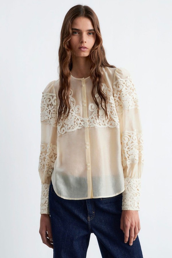 Lace-Embroidery Blouse
