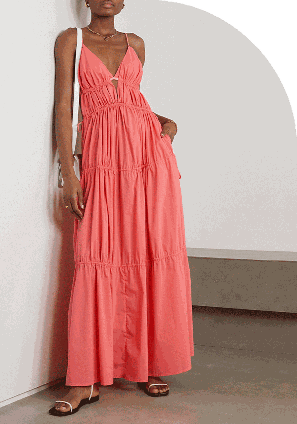 April Tiered Cotton-Poplin Maxi Dress from Jonathan Simkhai