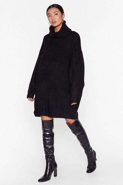 Knit Just Got Better Turtleneck Jumper Dress