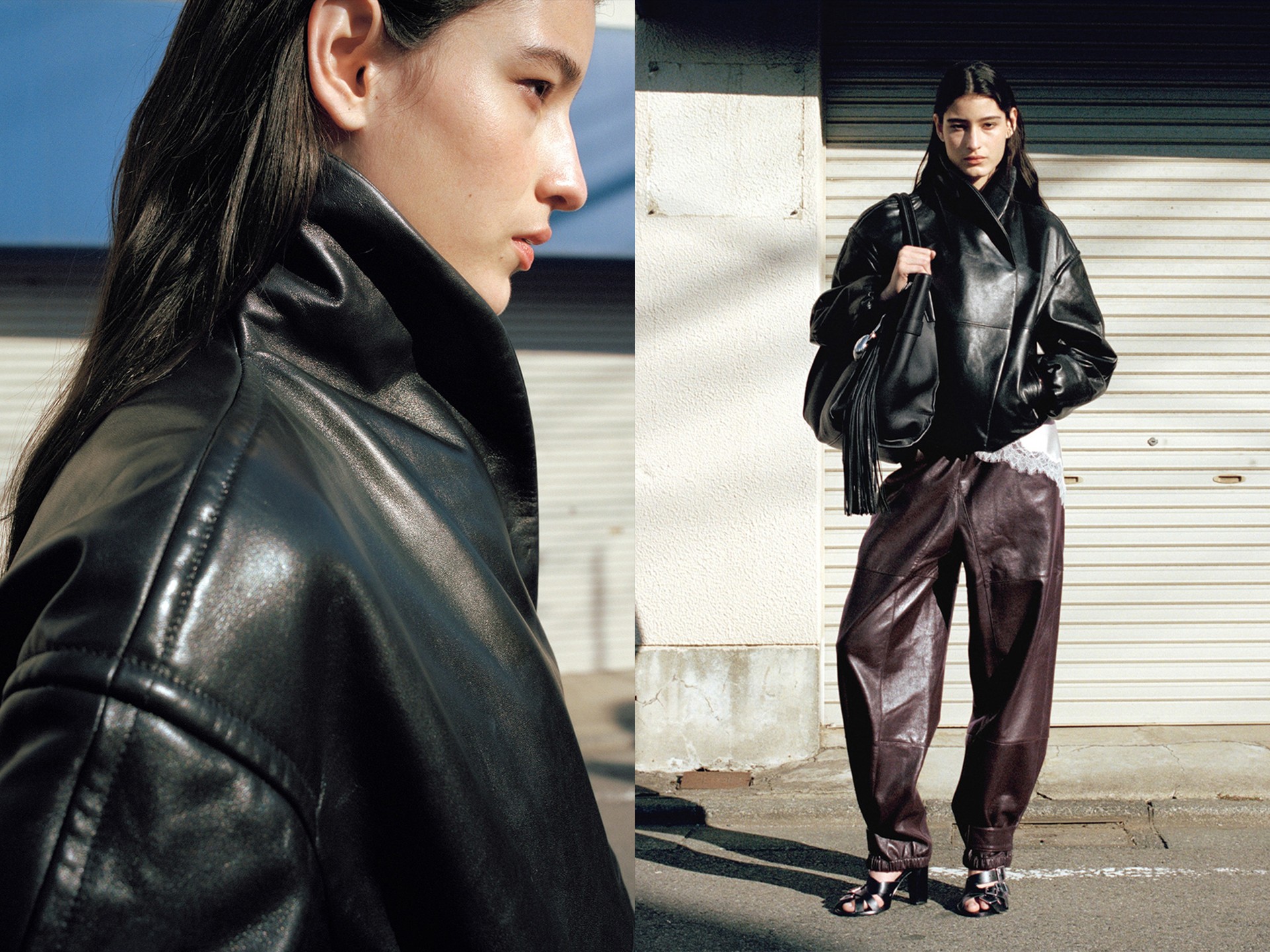 Oversized 100% Leather Bomber Jacket