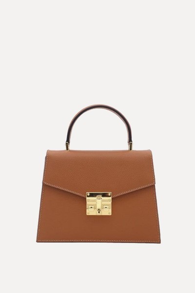 Odette Mini Dolomite Pebble Print Calf Leather Handbag from Lalage Beaumont