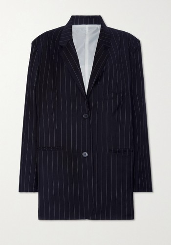 Pernille Oversized Striped Woven Blazer from Frankie Shop