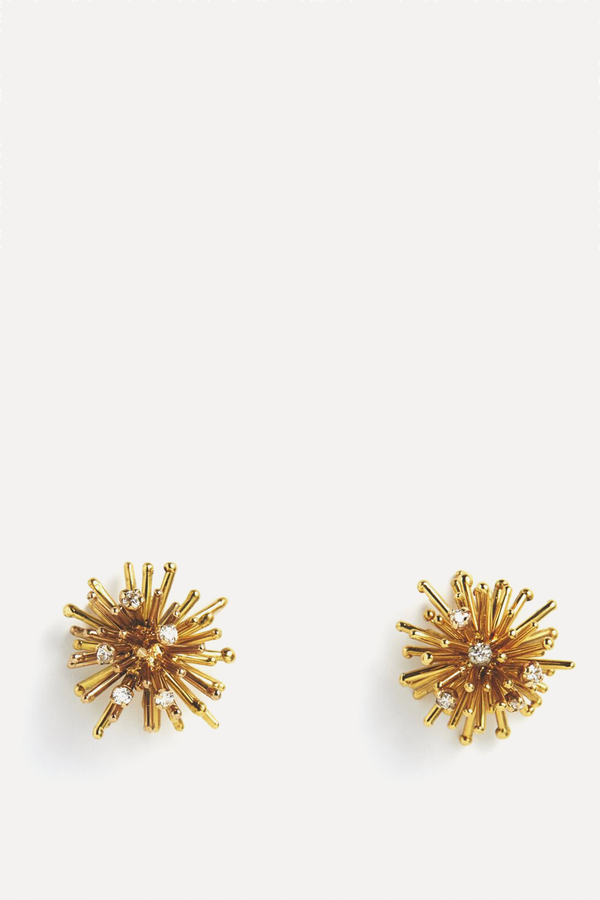 Gold & Diamond Starburst Studs from Jessie Thomas