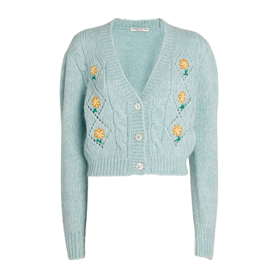 Alpaca-Mohair Embroidered Cardigan from Alessandra Rich 
