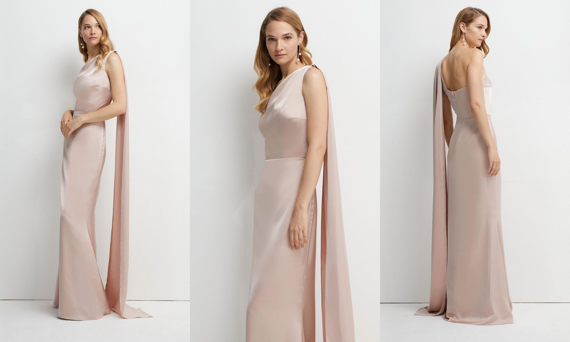 Honoured Drape One Shoulder Satin Maxi Bridesmaid Dress from Coast