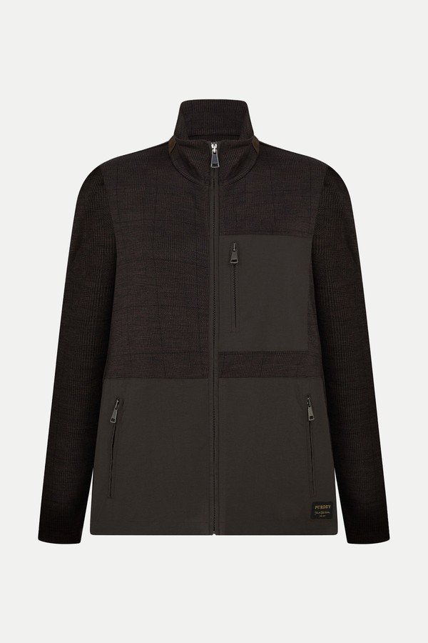 Merino Tech Jersey Jacket In Bark
