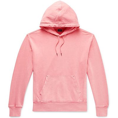 Garment-Dyed Loopback Cotton-Jersey Hoodie from J. Crew