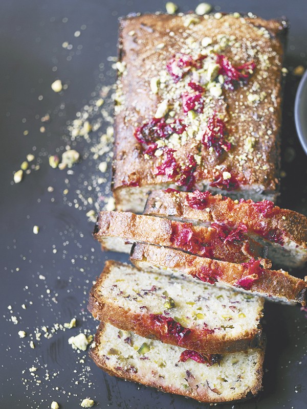 Pistachio, Lemon & Rose Drizzle Cake With Rose Cream 