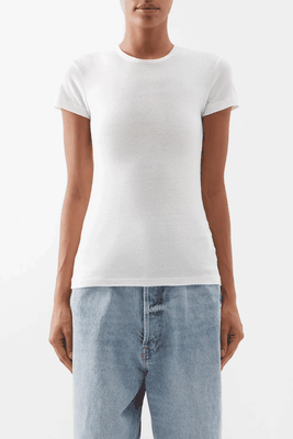 Cap Sleeve Recycled Cotton Cashmere-Blend T-shirt from Raey