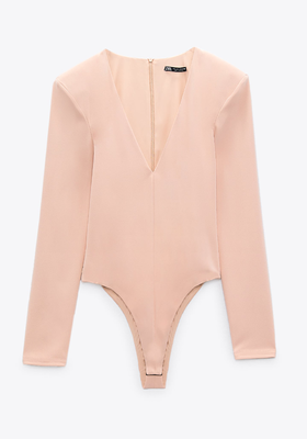 Bodysuit With Shoulder Pads from Zara