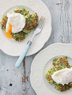 Courgette Fritters With Poached Eggs