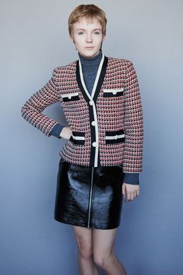 Contrast Tweed-Style Jacket from Maje 