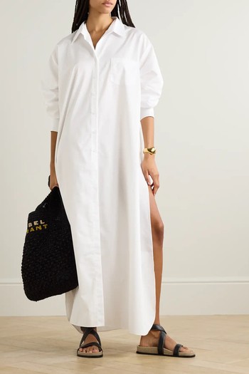 Avery Oversized Cotton-Blend Poplin Maxi Shirt Dress from The Frankie Shop