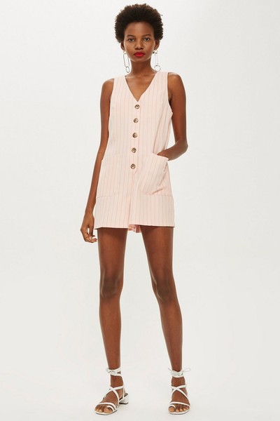 Linen Stripe Romper