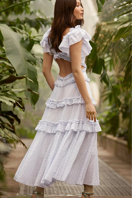Gingham Broderie Backless Ankle Gown, £415 | Needle & Thread
