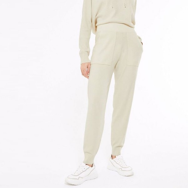 Off White Knit Cuffed Joggers