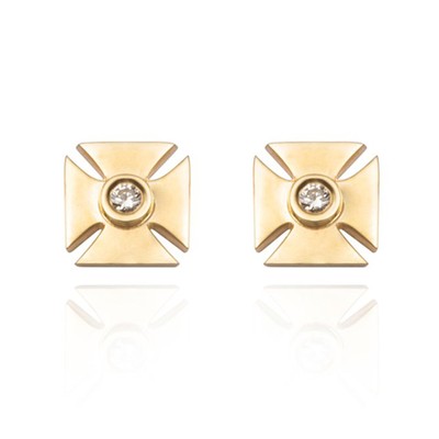 Signature Petite Maltese Cross Stud Earrings