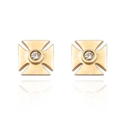 Signature Petite Maltese Cross Stud Earrings