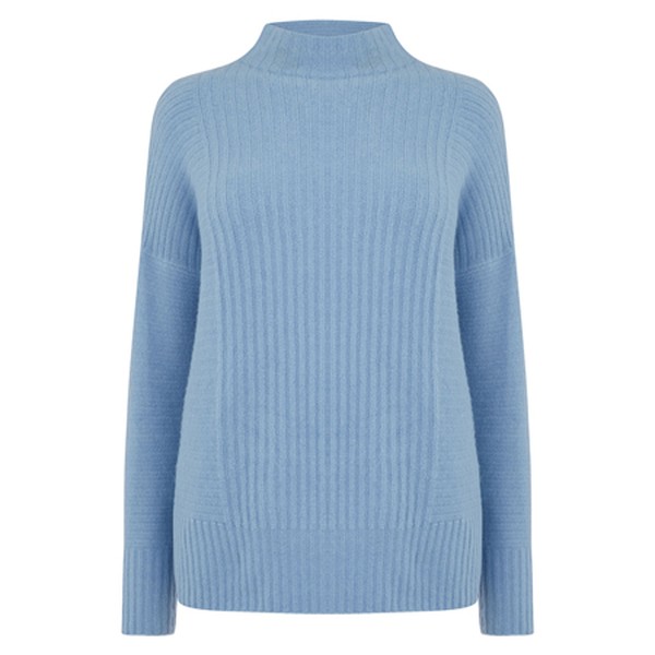 Ribbed Funnel Neck Jumper