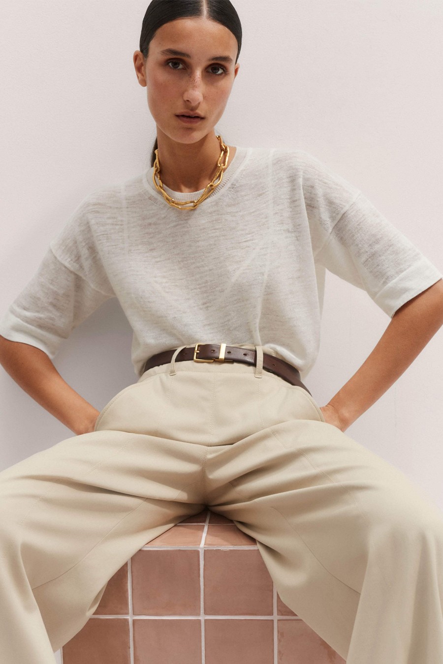 Linen Blend Knit Tee from ME+EM