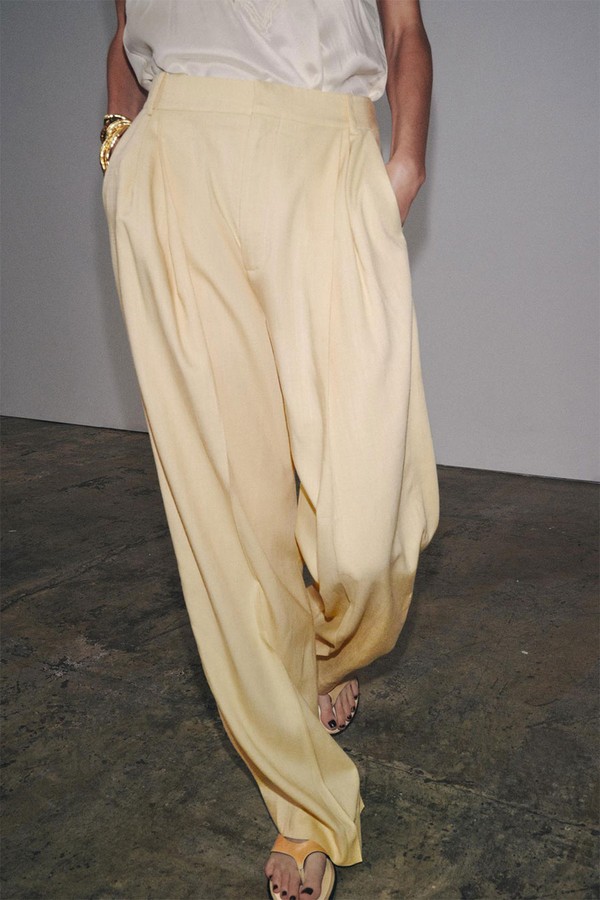 Wide Leg Darted Trousers