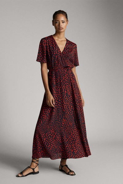 Spot Print Wrap Dress from Massimo Dutti