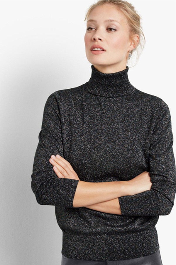 Metallic Roll Neck Jumper
