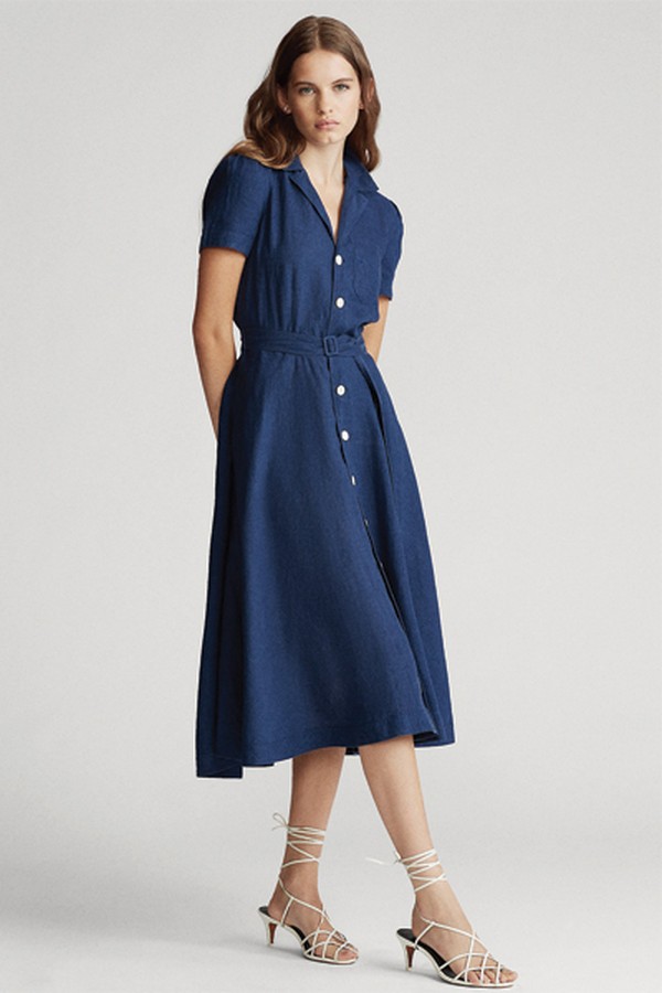 Belted Linen Dress