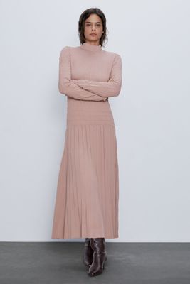 Smocked Knit Dress from Zara