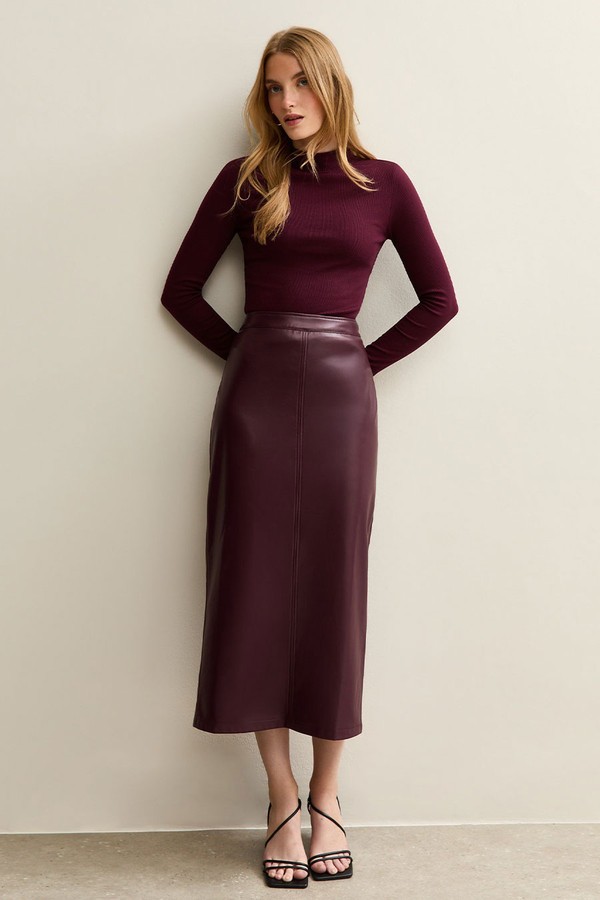 Faux Leather Pencil Skirt from New Look