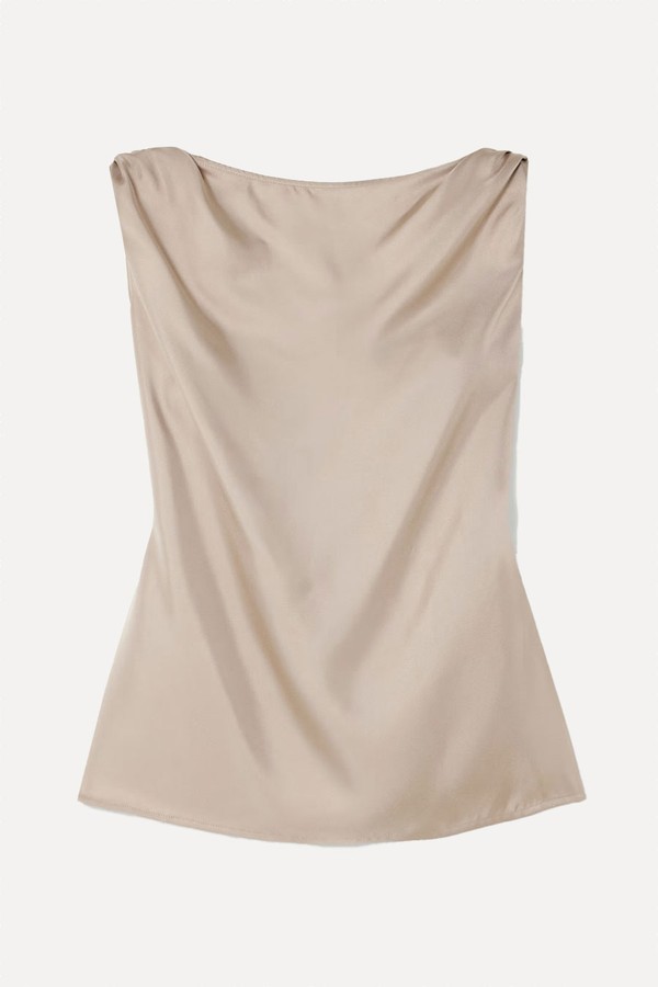 Remy Knotted Silk-Twill Top