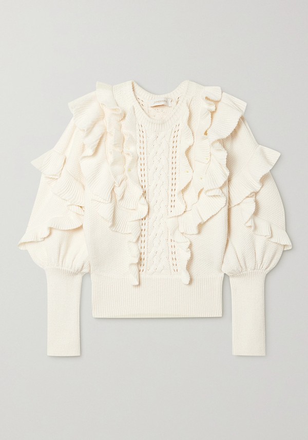 Botanica Ruffled Wool Sweater from Zimmermann