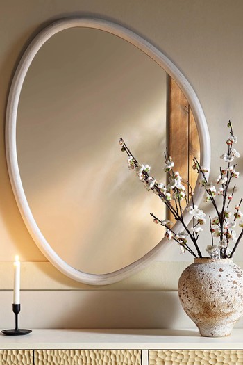 Edo Irregular Pebble Wall Wooden Mirror from Daals