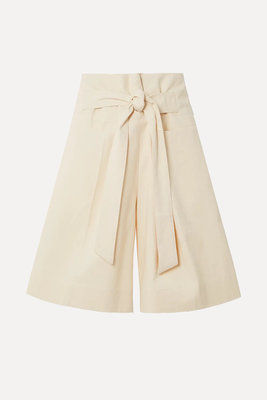 Belted Cotton-Twill Shorts from Totême