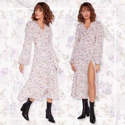 We Really Lilac You Floral Wrap Dress, £28.80 (was £38)