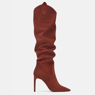 Soft Leather High-Heel Boots from Zara