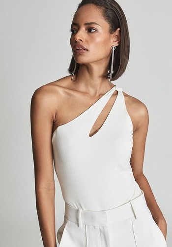 One Shoulder Jersey Bodysuit from Reiss