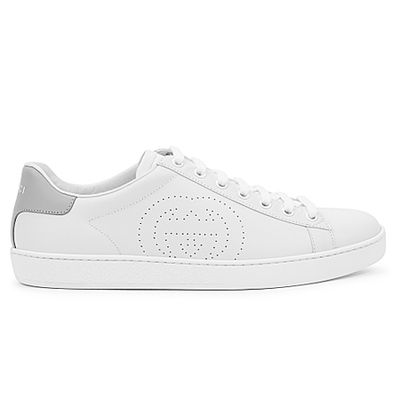 New Ace White Perforated Leather Sneakers from Gucci
