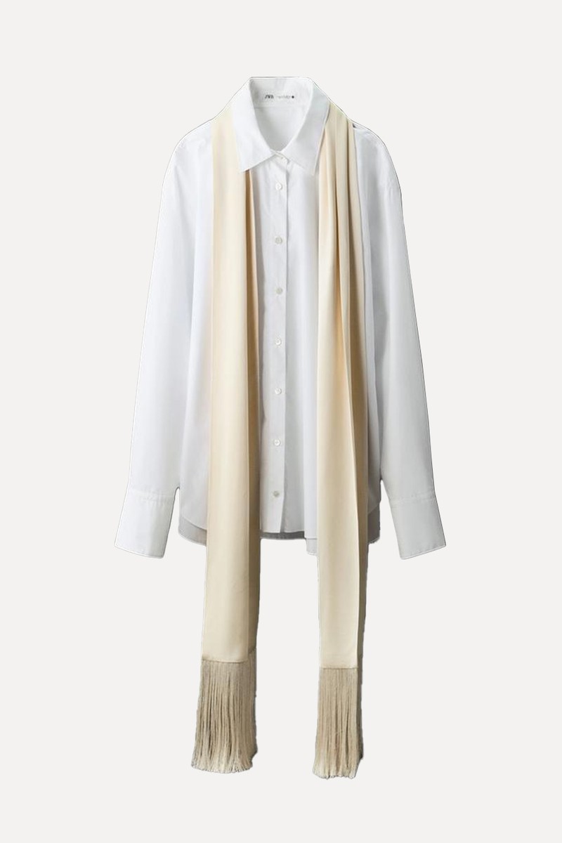Fringed Pocket Square Shirt from Zara