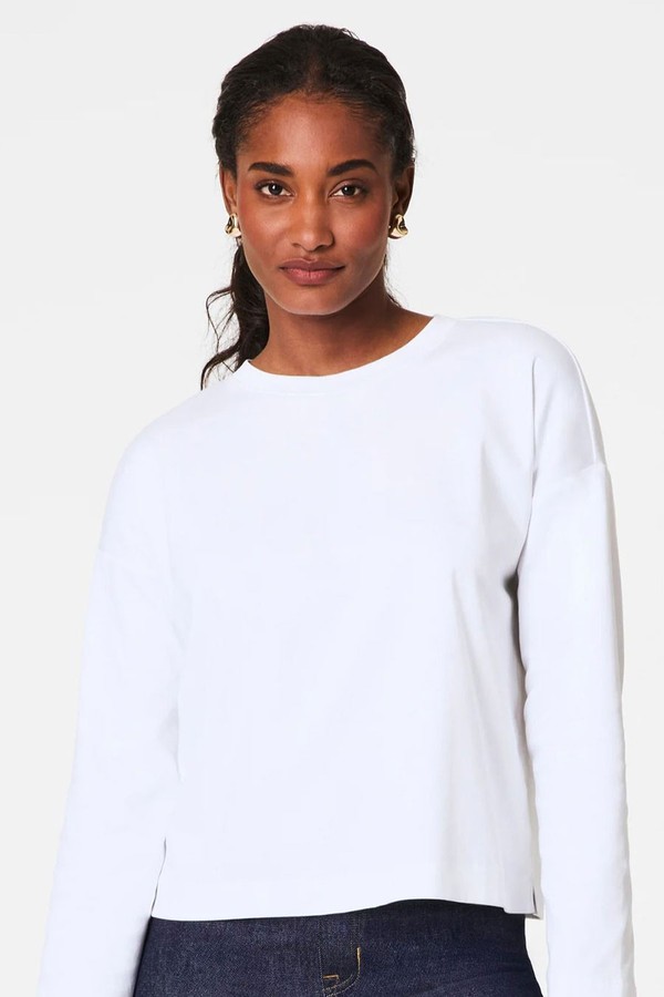 Cotton Long Sleeve Crewneck Top