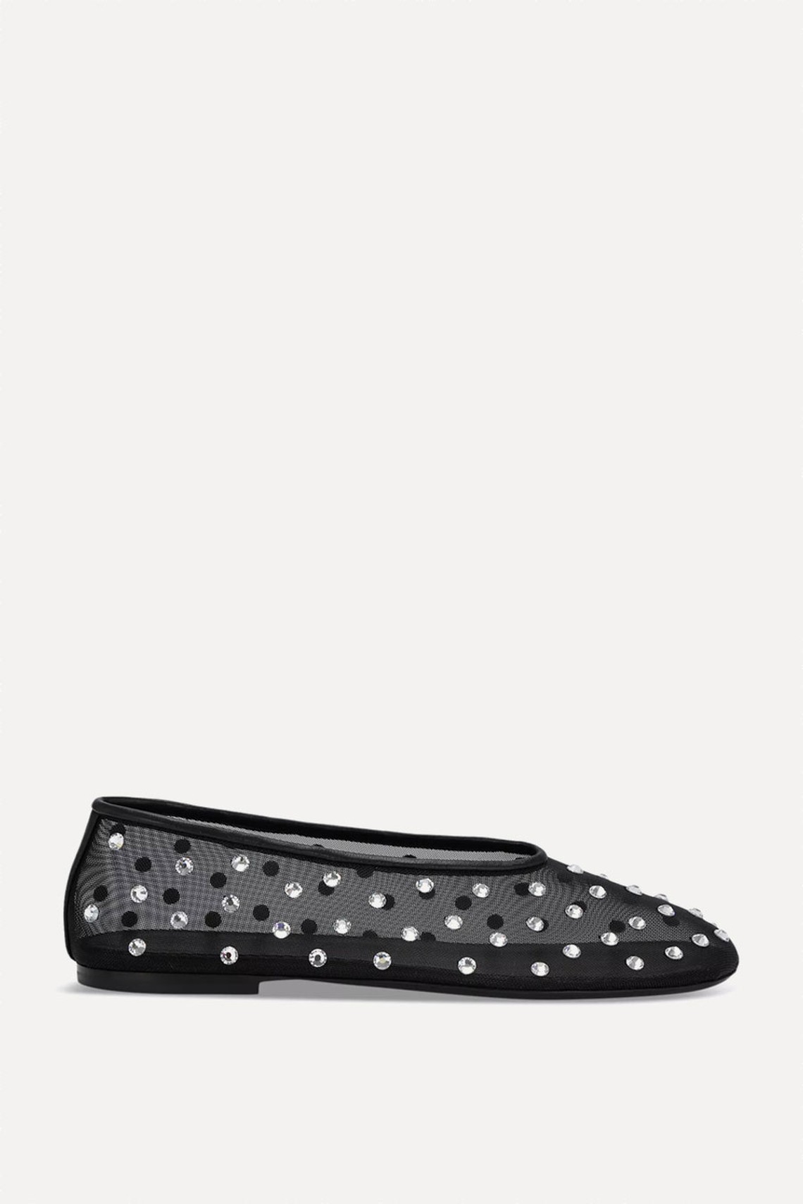 Marcy Crystal-Embellished Mesh Ballet Flats from Khaite