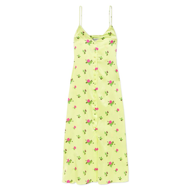 Hailey Floral-Print Stretch-Silk Satin Midi Dress from Bernadette