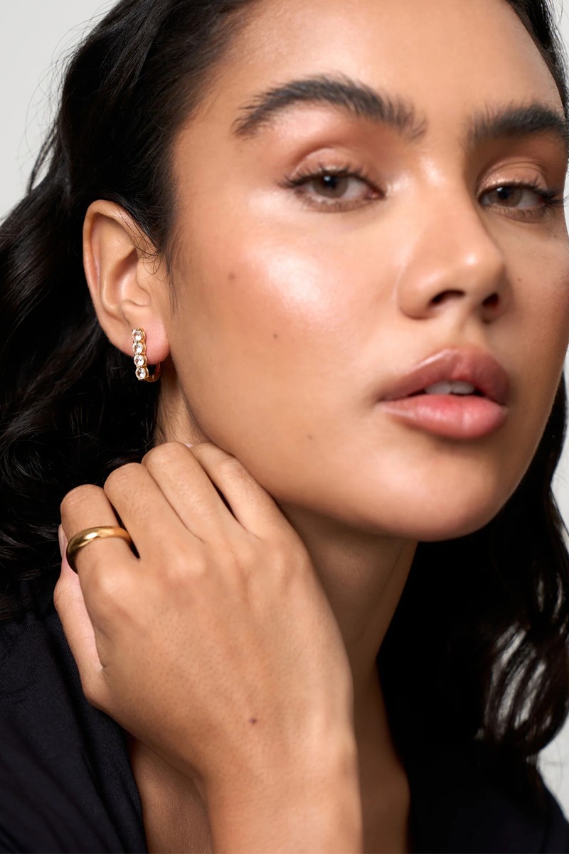 White Sapphire Hoop Earrings