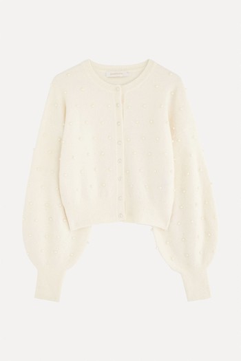 Crush Faux Pearl-Embellished Alpaca-Blend Cardigan from Zimmermann