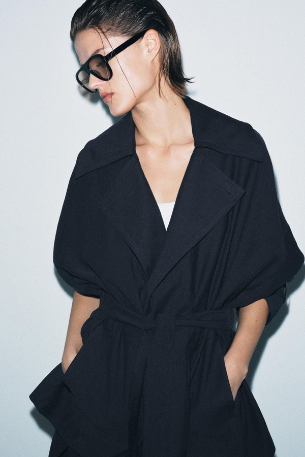 Short Flowing Trench Coat