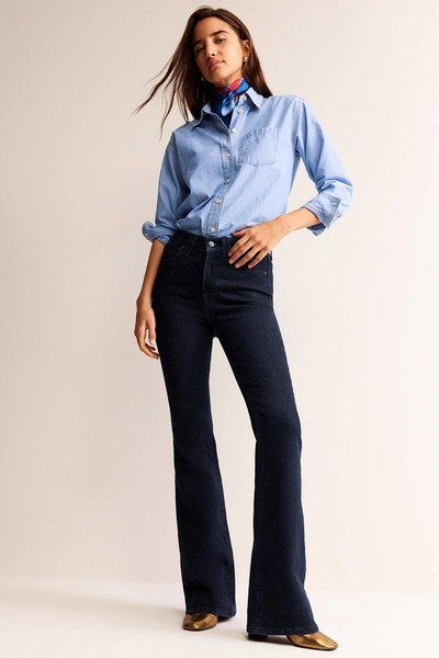 Mid Rise Slim Flare Jeans