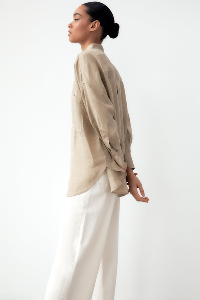Linen Shirt With Pocket from Zara