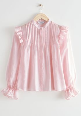 Wide Embroidered Ruffle Blouse from & Other Stories