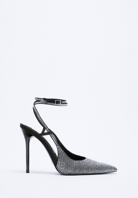 High-Heel Slingback Shoes With Shiny Detail from Zara
